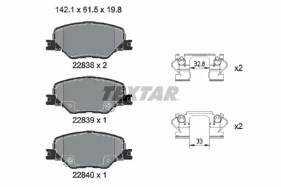 TEXTAR 2283801 Fren Balatası Opel Insıgnıa B   16 Jant  Ön GM 84124408