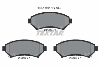 TEXTAR 2335801 Fren Balatası Opel Sıntra  Ön GM 18042442, GM 18045382