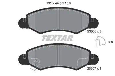 TEXTAR 2360501 Fren Balatası Opel Agıla A  Ön GM 5581084E01000, GM 9214424, GM 93173148