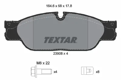 TEXTAR 2390801 Fren Balatası Jaguar S-Type/Xj Ön GM C2C15990