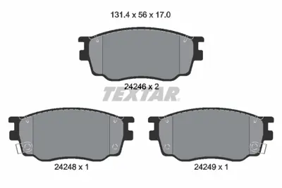 TEXTAR 2424601 Fren Balatası Mazda 6 1.8 02-07 Ön GM GJYB3323ZC