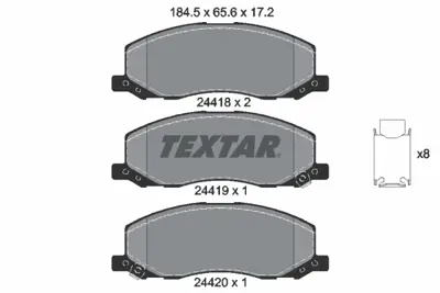 TEXTAR 2441801 Fren Balatası Opel Insıgnıa A   (17+ Inch)  Ön GM 1605202