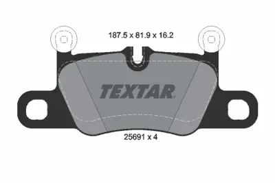 TEXTAR 2569101 Fren Balatası Porsche Carrera Arka 2012> GM 99135294901