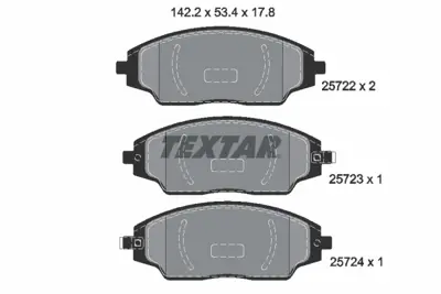 TEXTAR 2572201 Fren Balatası Chevrolet Aveo T300 11>  Ön GM 101521169, GM 19114139, GM 19335983, GM 2572201, GM 52071684, GM 52131194, GM 54510011, GM 5520085Z10, GM 65396534, GM 74296446