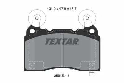 TEXTAR 2591501 Fren Balatası Opel Insıgnıa B  (18 Jant)  Ön GM 23441307, GM 92244289