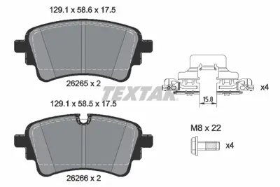 TEXTAR 2626503 Fren Balatası Vw A5 A6 A7 Q5   2020 >  Arka  GM 8W0698451AC