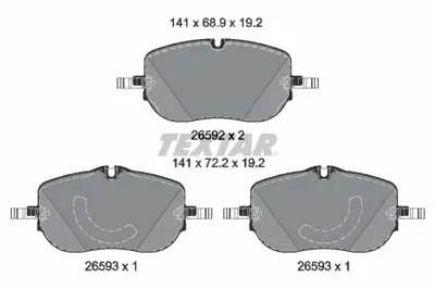 TEXTAR 2659201 Fren Balatası 206 Ön GM 4200004, GM 42030103, GM A0004200004