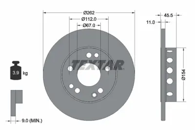 TEXTAR 92027403 Fren Diski  201 Ön Tek GM A2014211212