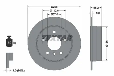 TEXTAR 92099703 Fren Diski  168 / 414 Arka GM A1684230212