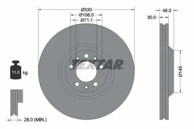 TEXTAR 92129503 Fren Diski Peugeot 407/607/Cıtr.C5  05> 330mm Ön GM 424970