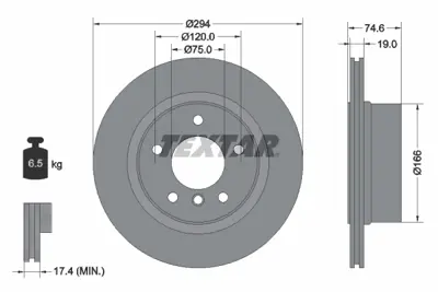 TEXTAR 92146103 Fren Diski E-85/86  Z-4   Arka GM 34216794303