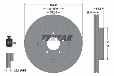 TEXTAR 92235403 Fren Diski Chrysler Dodge GM 4779196AD