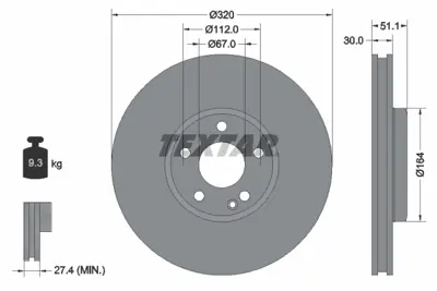 TEXTAR 92258003 Fren Diski  117/176/246 Ön GM A2464212612