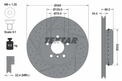 TEXTAR 92265525 Fren Diski F-30/31/32/33/34/36/80 Arka X Drive GM 34206797600