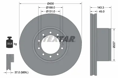 TEXTAR 93186700 Fren Diski Pro GM A9434210512