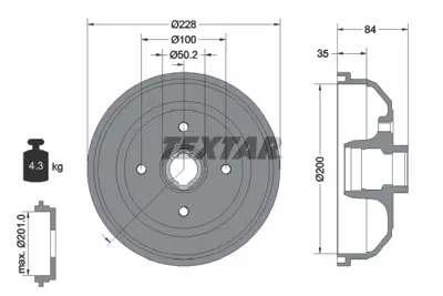 TEXTAR 94009900 Fren Kampanası Opel Corsa B/Tıgra A    Abs, Siz GM 90007526