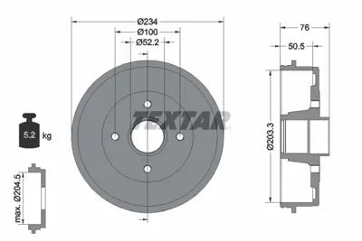 TEXTAR 94019700 Fren Kampanası GM 432022546R