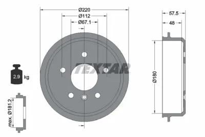 TEXTAR 94020200 Fren Kampanası 168 Arka GM A1684230201