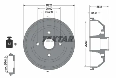 TEXTAR 94024100 Fren Kampanası Opel Corsa C    Abs Siz GM 9196287