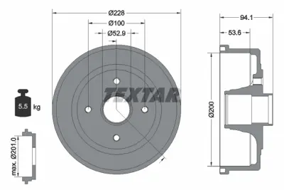 TEXTAR 94024200 Fren Kampanası Opel Corsa C    Abs Li GM 418001