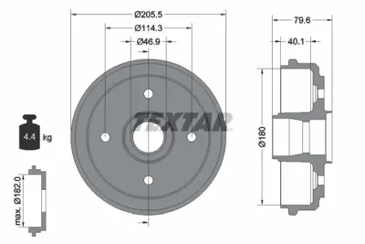 TEXTAR 94026200 Fren Kampanası Chevrolet Spark/Matıs 04>  0.8-1.0 GM 96457238