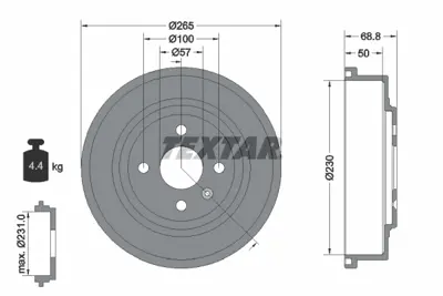 TEXTAR 94031500 Fren Kampanası Opel Astra G/H/Combo C/Vectra B GM 568066