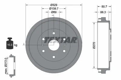 TEXTAR 94034200 Kampana Hıace Iv 95-06 GM 4243126100