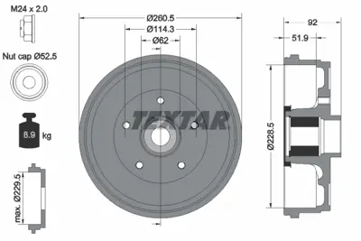 TEXTAR 94047500 Fren Kampanası GM 432008310R