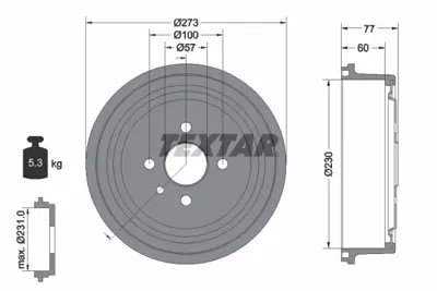 TEXTAR 94048400 Fren Kampanası Opel Combo B GM 90077721, GM 90077722