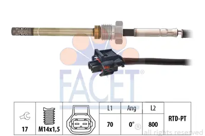 FACET 22.0250 Eksoz Sıcaklık Sensörü 166 GM A0019051800