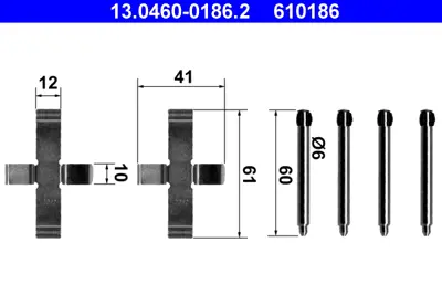 ATE 13.0460-0186.2 Fren Balata Pim Tm.Tk 124/202 GM A0041046000