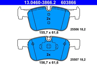 ATE 13.0460-3866.2 Fren Balatası F-20/21/30/31/32/33/34/36 Ön GM 34116850568