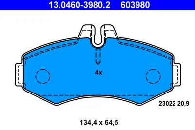 ATE 13.0460-3980.2 Fren Balatası 638 Vıto Cdı Ön Y.M. GM A0034200120