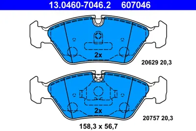 ATE 13.0460-7046.2 Fren Balatası E-28 Ön Porsc 928,Ferrarı 193100 GM 34112226084