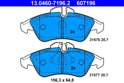 ATE 13.0460-7196.2 Fren Balatası Spr-Vito-Lt 35-Ön GM A0024209920