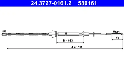 ATE 24.3727-0161.2 El Fren Teli Vw Caddyıı  Kampana Tipi GM 6K9609721