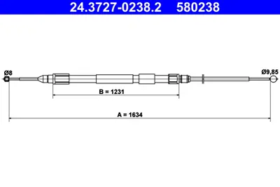 ATE 24.3727-0238.2 El Fren Teli  E-83 Arka Sağ GM 34403400796