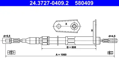 ATE 24.3727-0409.2 El Fren Teli 124/201 Arka GM A1244201185