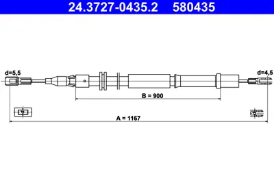 ATE 24.3727-0435.2 El Fren Teli  Vıto 638 Arka  ( 1167 Mm ) GM 6384270338, GM A6384270338