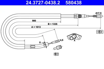 ATE 24.3727-0438.2 El Fren Teli  Spr 313 Cdı - Lt35 Arka ( 1513 Mm ) GM A9014201885