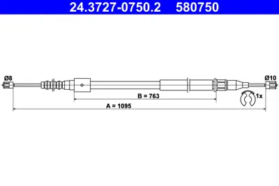 ATE 24.3727-0750.2 El Fren Teli Opel Corsa C Kampanalı Fren Sol 90576453