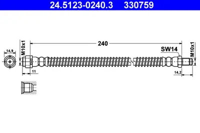 ATE 24.5123-0240.3 Fren Hortumu Arka 220 GM A2204200148