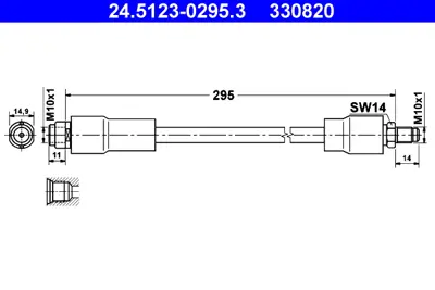 ATE 24.5123-0295.3 Fren Hortumu Ön  Vaneo 414 GM A4144280035