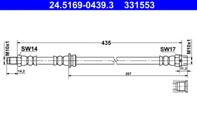 ATE 24.5169-0439.3 Fren Hortumu E-70/71/72 F-15/16/85/86 Arka GM 34306853744