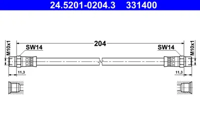 ATE 24.5201-0204.3 Fren Hortumu E-21/28/30/34 Arka GM 34321108135