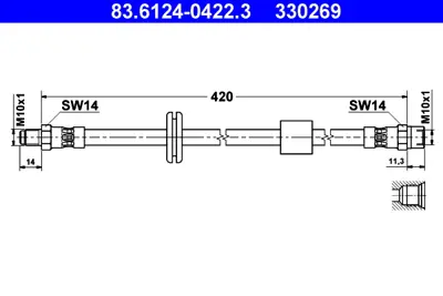 ATE 83.6124-0422.3 Fren Hortumu Ön  E-28 GM 34321159889