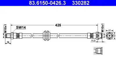 ATE 83.6150-0426.3 Fren Hortumu E-36 Ön GM 34321159717