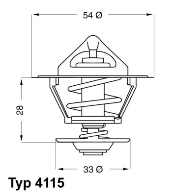 WAHLER 4115.92D Termostat Opel Astra F/G/Vectra A 1.7d/X17dtl 92°c GM 1338046, GM 90156558