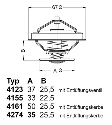 WAHLER 4274.82D Termostat-Vw 3.7-4.2 A8 Aqg Quattro GM 077121113C