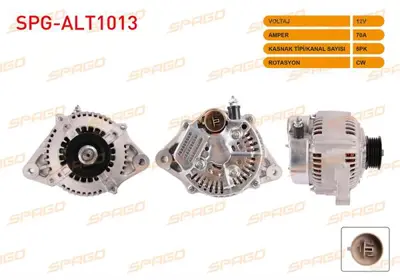 SPAGO SPG-ALT1013 Alternator D Tıpı 12v/70a 5pk (Alt946) Toyota Corolla (_E9_) 1.6 1987-1993 SPGALT1013